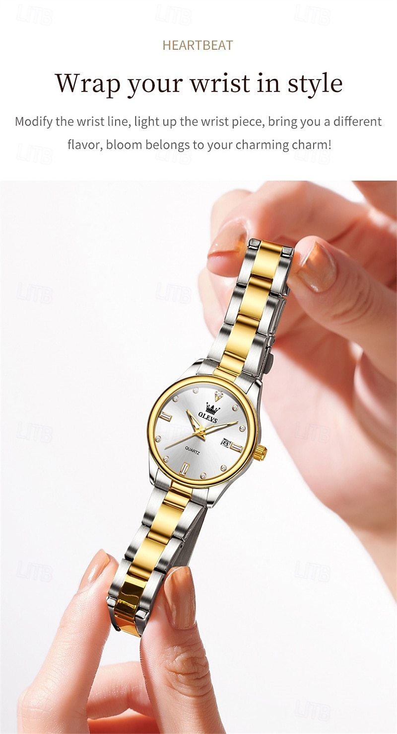 Mother's Day Gift New Olevs Brand Ladies' Business Watch With Night Light Calendar And Day/Night Display Quartz Movement Stylish Water-Resistant Sporty Ladies' Wristwatch. 2026 - $33.99 –P12