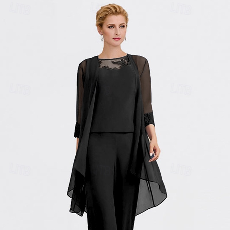 Shawl & Wrap Women's Wrap Mother's Wedding Guest Wraps Pure Elegant 3/4 Length Sleeve Chiffon Wedding Wraps With Lace For Party Evening All Seasons dress to impress 2026 - HUF 16876 –P2