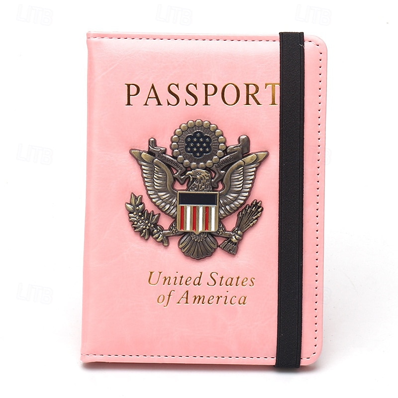 Pouzdro na pas s blokováním RFID pro ženy a muže, kožená cestovní peněženka na pas s kovovým 3D kovovým odznakem, pouzdro na cestovní doklady, příslušenství 2026 - $16.99 –P8
