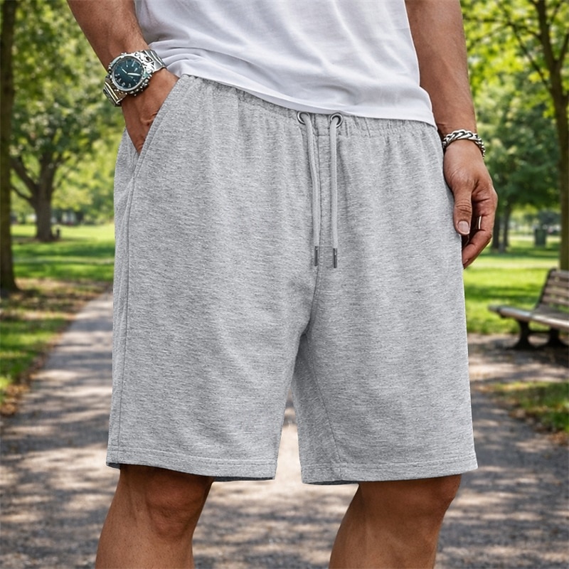 Bărbați Pantaloni scurți activi Pantaloni scurți de sudoare Pantaloni Scurți Pantaloni scurți de vară Cordon Talie elastică Simplu Simplu Culoare solida Confort Peste Genunchi Zilnic În aer liber 2026 - $17.99 –P1