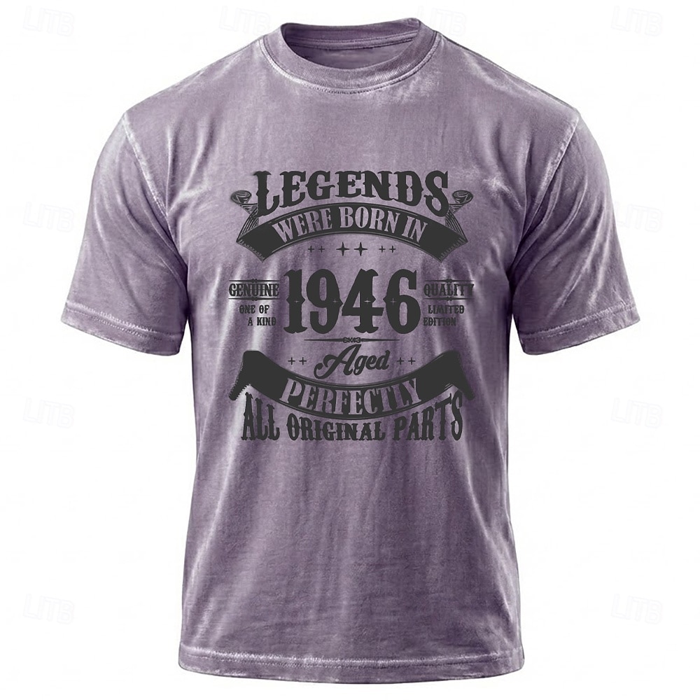 Legenden zum 80. Geburtstag – geboren 1946 – Einzigartige, hochwertige und limitierte Auflage, perfekt gealtert, alle Originalteile. Herren-T-Shirt in Blau mit Mineralwaschung, Größen S, M, L, XL, XXL 2026 - $21.99 –P2