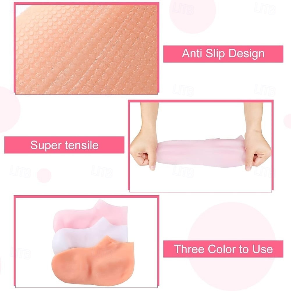 9 Pair Moisturizing Foot Mask Exfoliating Silicone Socks Beach Protective Socks Silicone Socks for Dry Cracked Feet, Women's Foot Socks for Moisturizing 2026 - $16.99 –P3