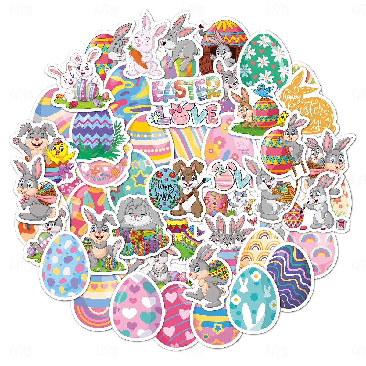 Easter Basket Stuffers 150 Piese (3 Seturi de 50) Autocolante de Paște Holografice Laser Rezistente la Apă pentru Decorațiuni de Cadouri de Sărbătoare Autocolante cu Ouă de Paște Transfrontaliere 2026 - $13.99 –P4
