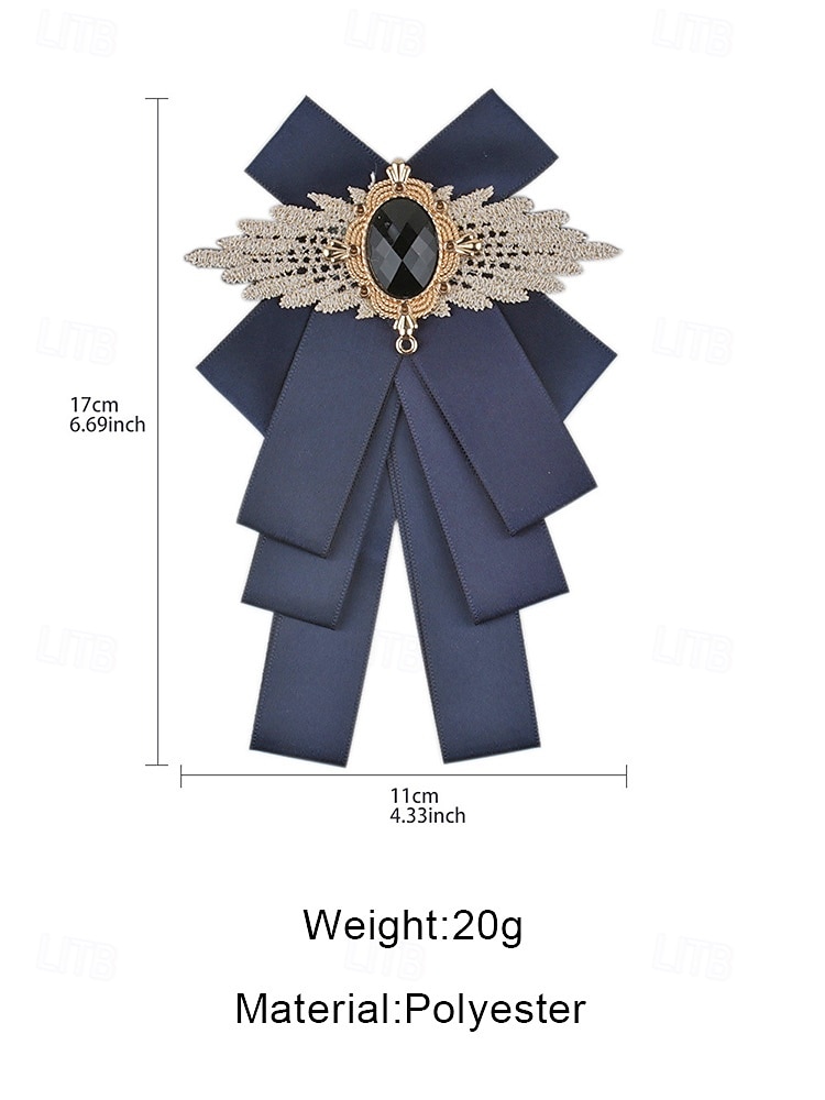 Polyester vlinderdas voor heren met broche, verkrijgbaar in diverse kleuren, elegante stijl voor bruiloften en formele gelegenheden. 2026 - $9.99 –P7