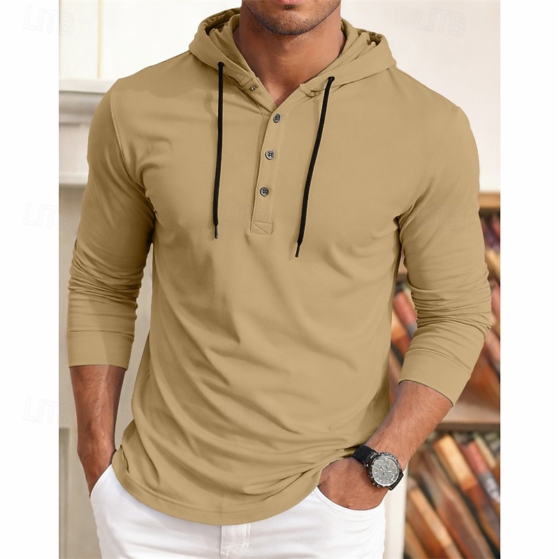 Homens Camisa Social Camisa casual camisa de botão Pullover Azul Marinha Manga Longa Tecido Com Capuz Casual Diário Com Capuz Roupa Moda Casual de 2026 por $20.99 –P6