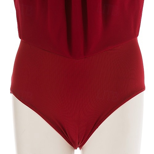 Red Rhinestone Figure Skating Dress for Women & Girls – Long Sleeve Mesh Competition Costume with V Open Back and Flowy Asymmetrical Skirt 2026 - $131.99 –P8