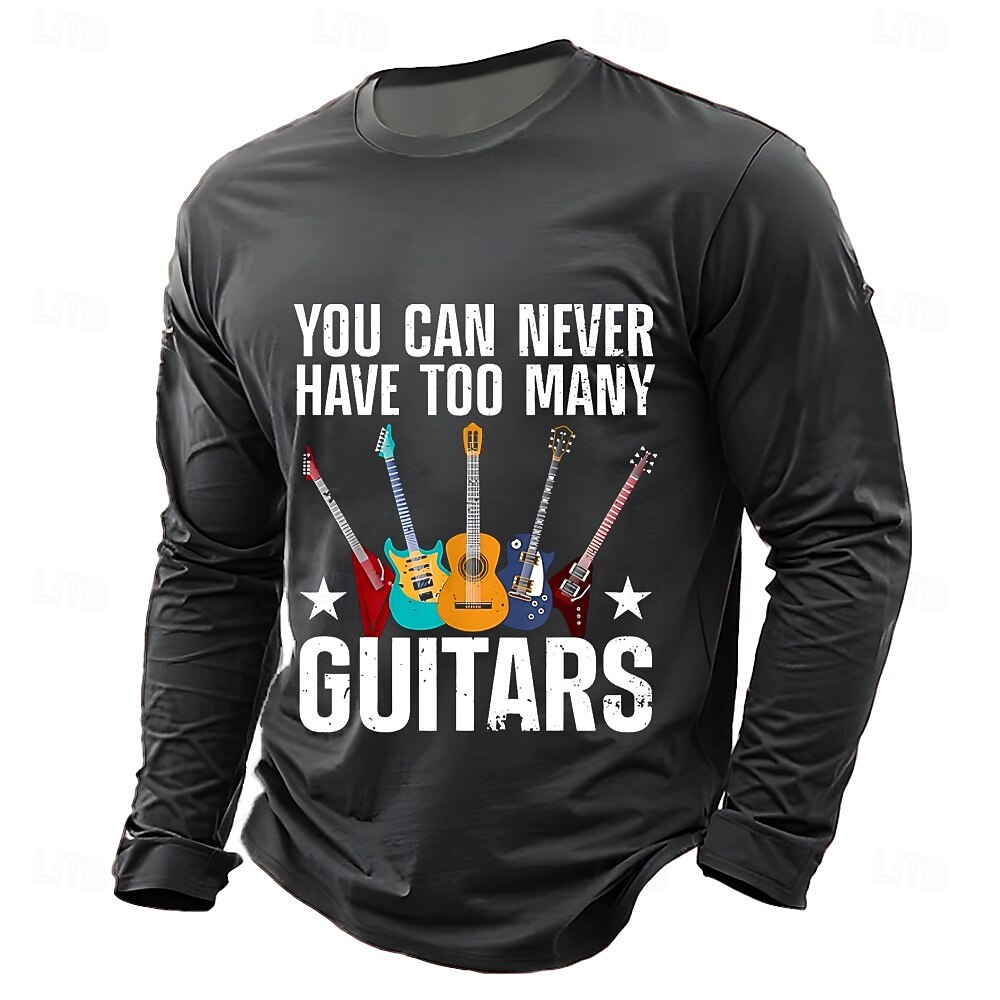 Homens Guitarra Gíria engraçada Camiseta Manga Longa Camiseta Impressão 3D Gola Redonda Camisa Moda Diário Básico Casual Diário Rua Azul Preto Verde Verão Primavera Roupa S M L XL XXL XXXL de 2026 por $23.99 –P1
