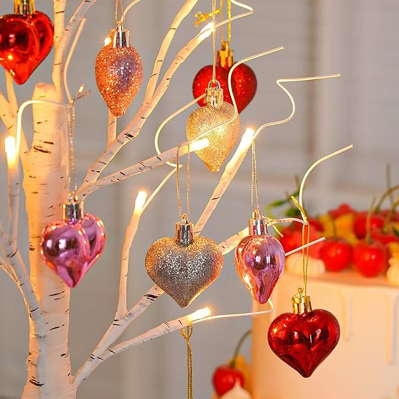 Valentine's Day Decor Lighted Birch Tree with Heart Ornaments, Romantic Heart-Shaped Birch Tree Lamp, Tabletop Artificial Trees Lights for Indoor Decor, Cozy LED Mood Lighting for Home Decor 2026 - $28.99 –P8