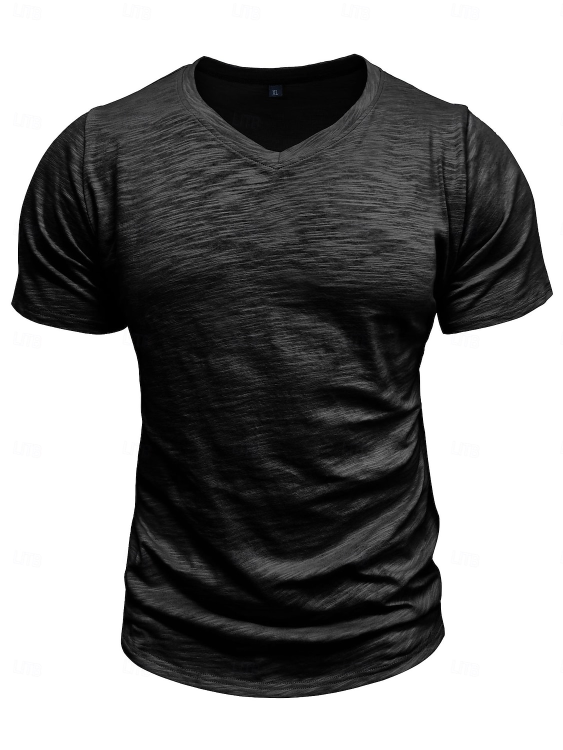 Herre T-skjorte 100 % bomulls-T-skjorte Kort Erme V-hals Sommer Vår & Vinter عادي Pit Strip Mote Designer Grunnleggende Grunnleggende Myk Avslappet Feriereise Gate Svart Stein Grønn Topp T-skjorte 2026 - $20.99 –P9