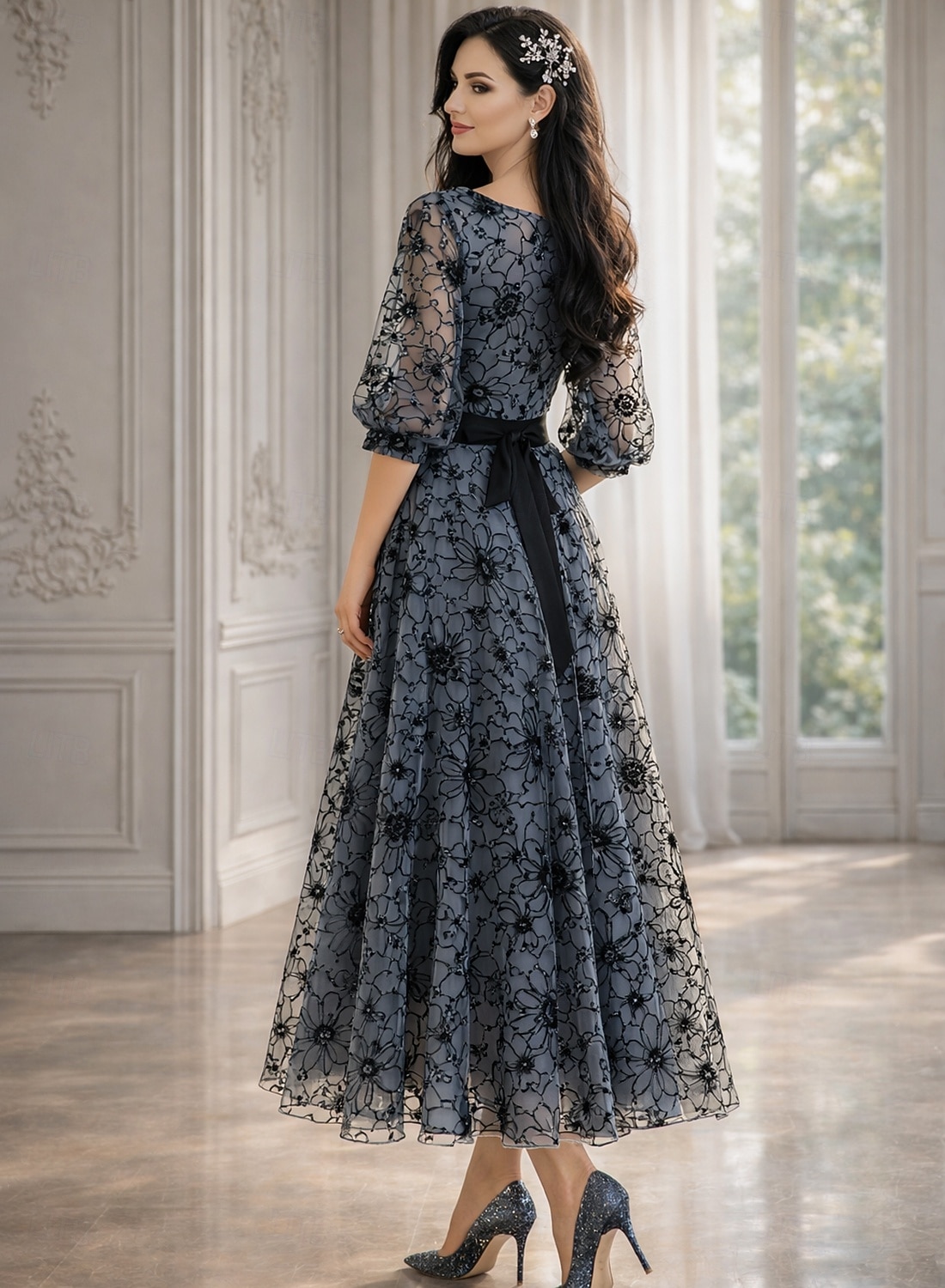 what to wear under a line wedding dress Dreamylily A-line Scoop Ankle-Length Stretch Satin Mother of the Bride Dress  With Pleated Beading main image 0