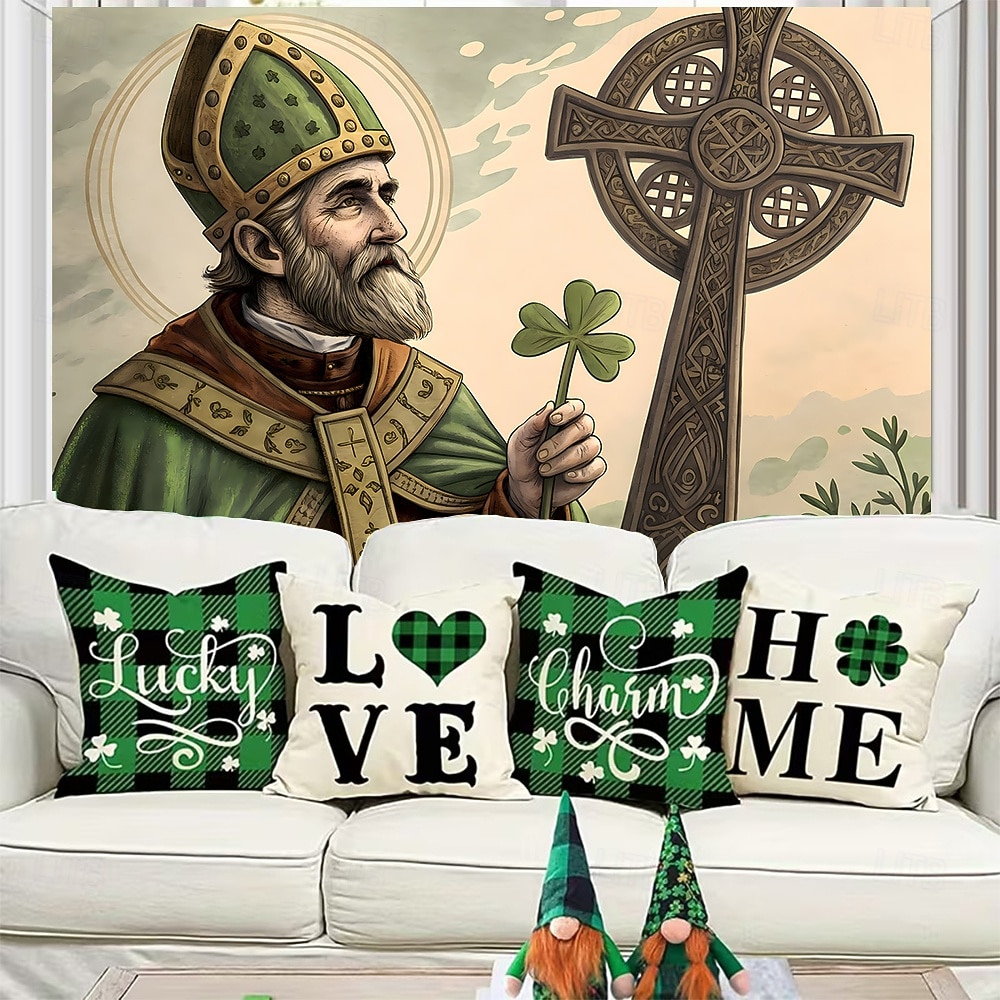 St. Patrick's Day Tapestry Banners Blanket Elf Shamrock Cute Romantic 3D Bedroom Living Room Dorm Teens Room College Dorm Wall Porch Home Decor 2026 - $20.99 –P3