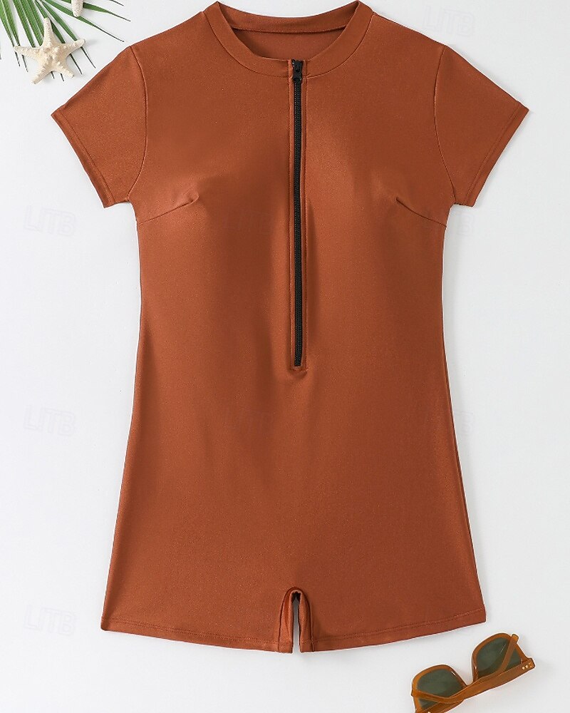 نسائي معيار حماية ضد التحسس ثوب السباحة لباس السباحة لون سادة إحزم حماية UV مطاط كم قصير ملابس السباحة بودي سوت تزلج على الماء غوص سباحة الصيف 2026 - $23.99 –P4