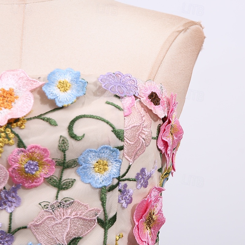 Sheath Column Ankle Length Wedding Guest Dress Wedding Guest Dresses Elegant Sleeveless Strapless Wedding with Embroidered Flower 2026 - $114.99 –P13