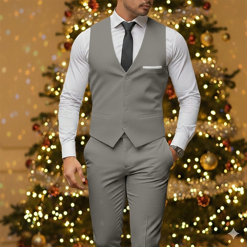 Ανδρικά Σμόκιν Κοστούμια για πάρτι Πάρτι Μαύρο Λευκό Χειμώνας Εφαρμογή Κλασικό Πέτο Επίσημο Μονόχρωμο Κατά παραγγελία εφαρμογή Σετ 2 τεμαχίων 2026 - $89.99 –P10