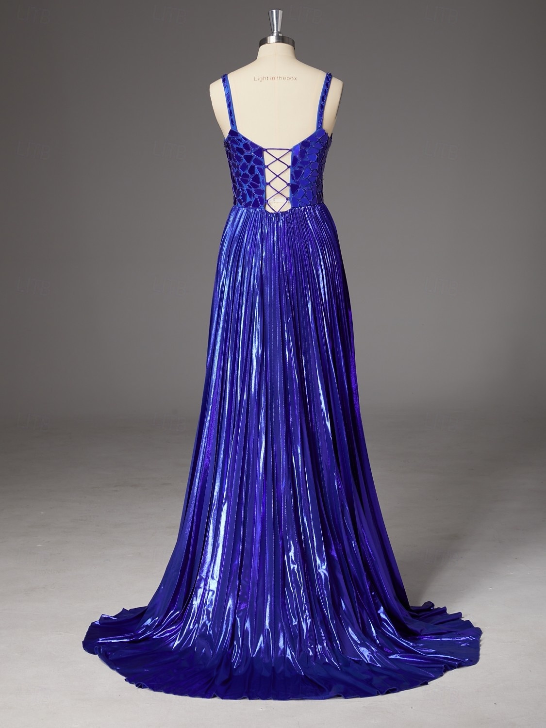 Linea ad A Strascico a Terra Abito da invitata a nozze Abito Formale Abito da sera Abito da Sera Elegante Scintillante Stile Celebrità Senza Maniche Spalline sottili Festa serale Matrimonio con del 2026 a $153.99 –P17