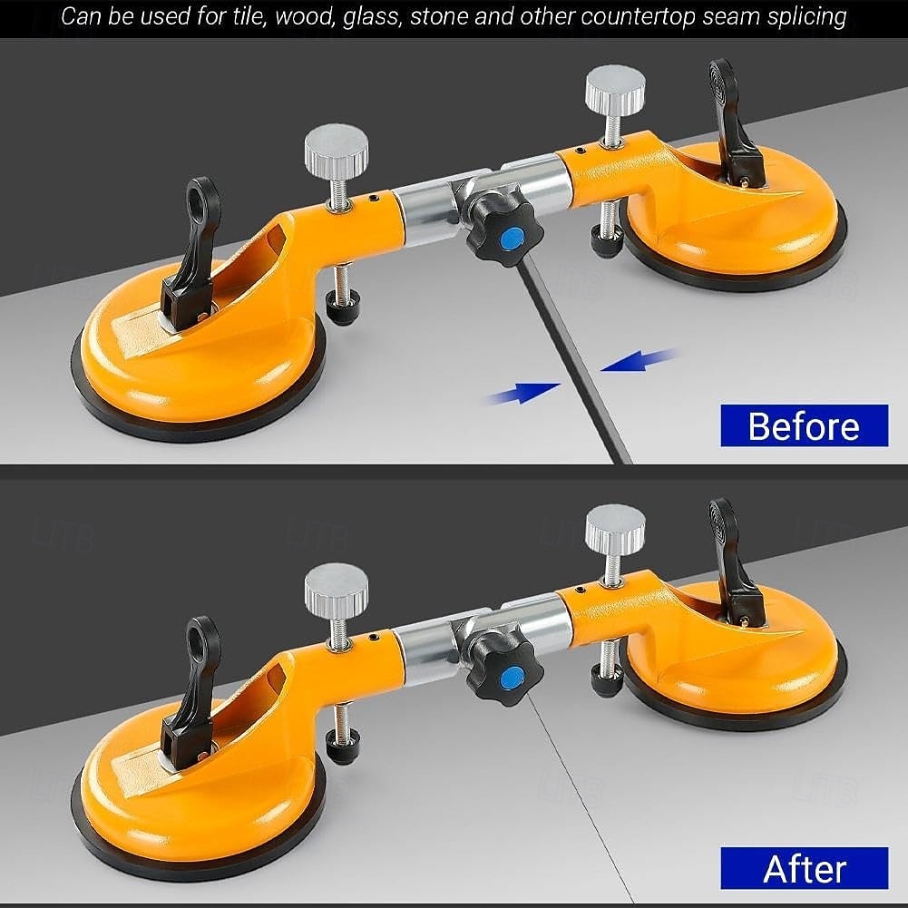 bezešvý švový upevňovač s nastavitelnými vakuovými přísavkami 90-270 stupňů pro vyrovnání spojů švů, profesionální nástroj pro instalaci pevných desek na žulu, kámen, mramor, desky, oranžová 2026 - $42.99 –P7