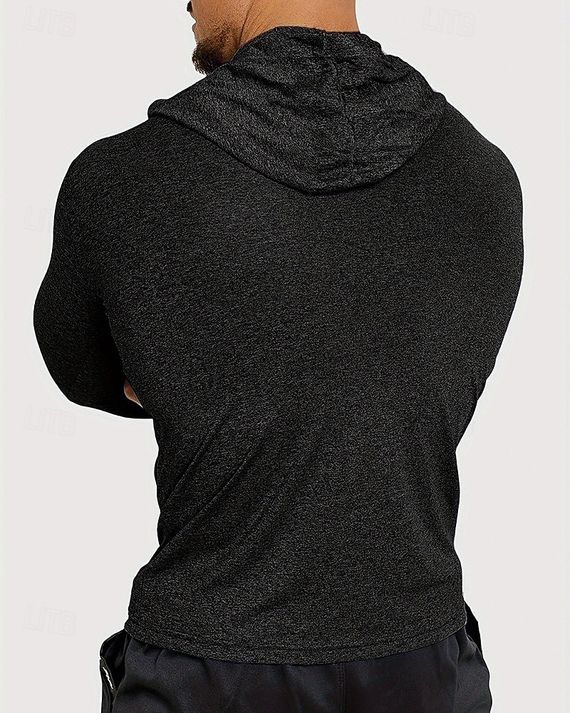 Voor heren Brief Hardloopshirt Compressieshirt Lente Herfst Lange mouw Sneldrogend Compressie Vochtregelerend Sportschooltraining Actieve training Oefening Zwart Grijs Sportkleding Sportkleding 2026 - $28.99 –P8