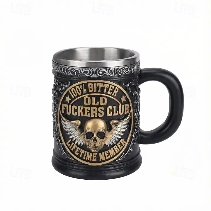 Taza de miembro vitalicio del Old F*ckers Club, taza de café de cerámica de 10 oz con diseño de esqueleto vintage, artículos para beber con humor atrevido para uso diario, regalo de broma para 2026 - $25.99 –P13