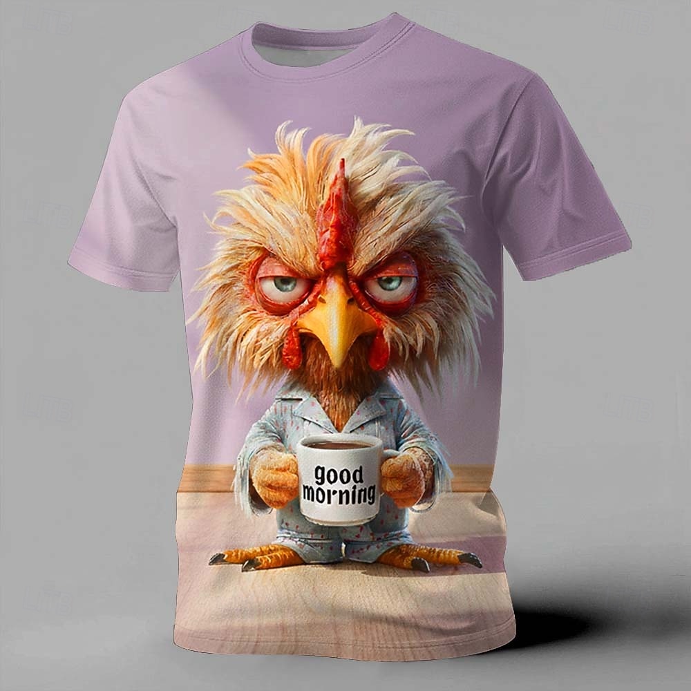 Per uomo Animale Pulcino Divertente Maglietta Manica Corta maglietta Stampa 3D Girocollo Camicia Esagerato Designer Feste Ferie Blu Bianco Giallo Estate Primavera Abbigliamento S M L XL XXL XXXL del 2026 a $21.99 –P4