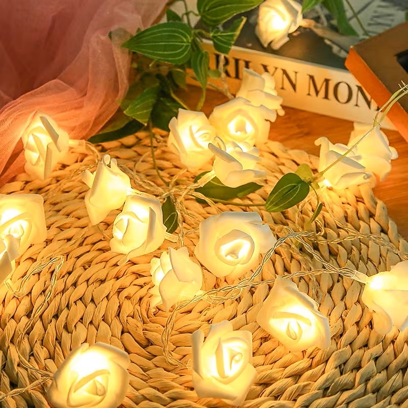 Guirnalda de luces rosas de 1,5 m y 10 LED con pilas para bodas, fiestas, hogar, terrazas, San Valentín, Día de la Madre, cumpleaños, luces decorativas. 2026 - $17.99 –P11