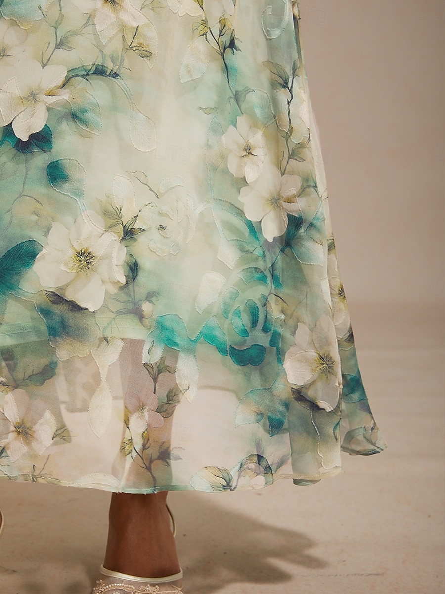 Pentru femei Rochie Maxi Rochii din Șifon Vacanță Zilnic Vacanță Invitat la nunta Floral Fără manșon Glugă Gât Trifoi 2026 - $166.99 –P7