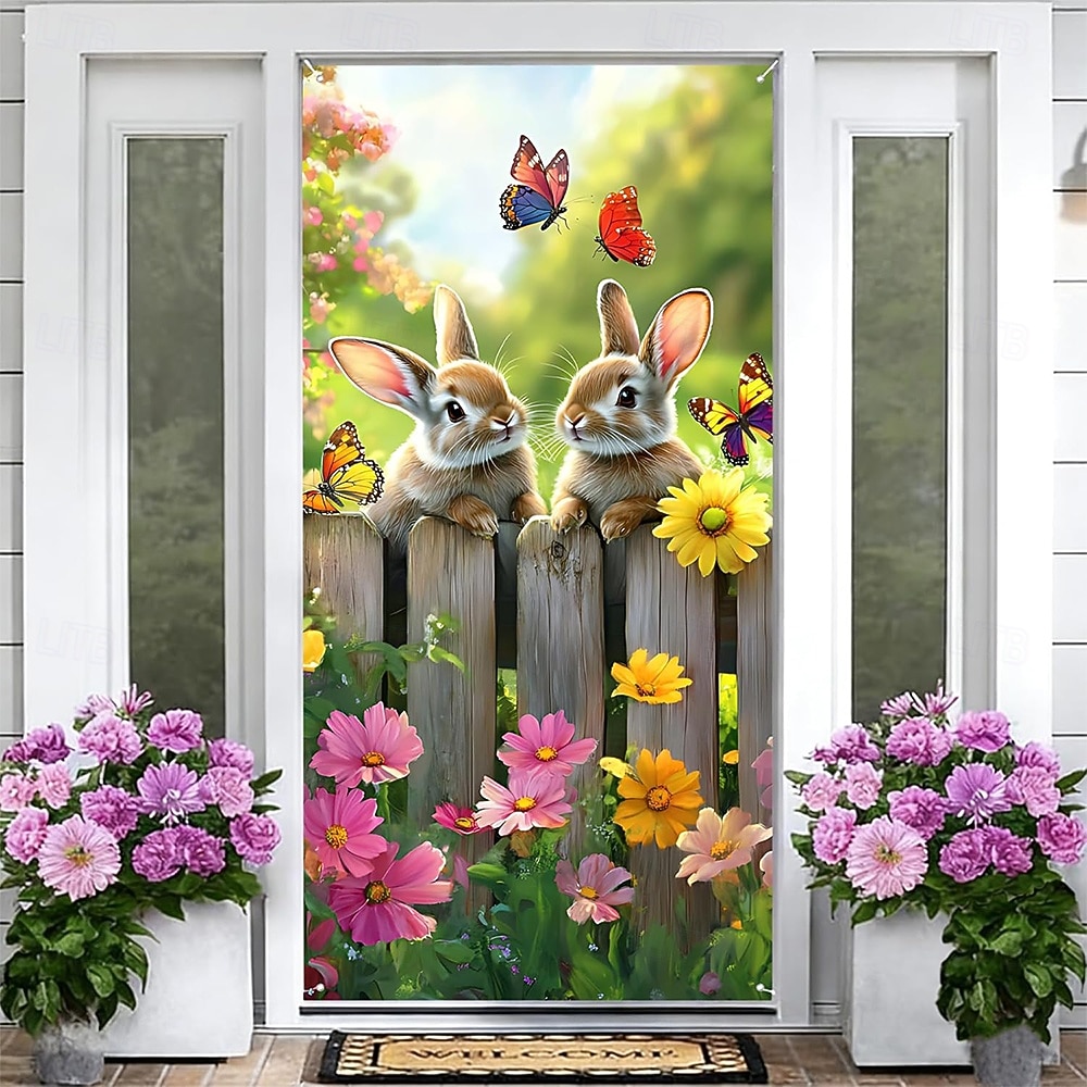 Pâques Affiches Couverture de porte Bannières extérieures Rabbit Mignon 3D Soirée Dortoir Chambre d'adolescents Résidence universitaire Chambre d'amis pour hommes dans une fraternité Arrière-plans de de 2026 ? $17.99 –P2