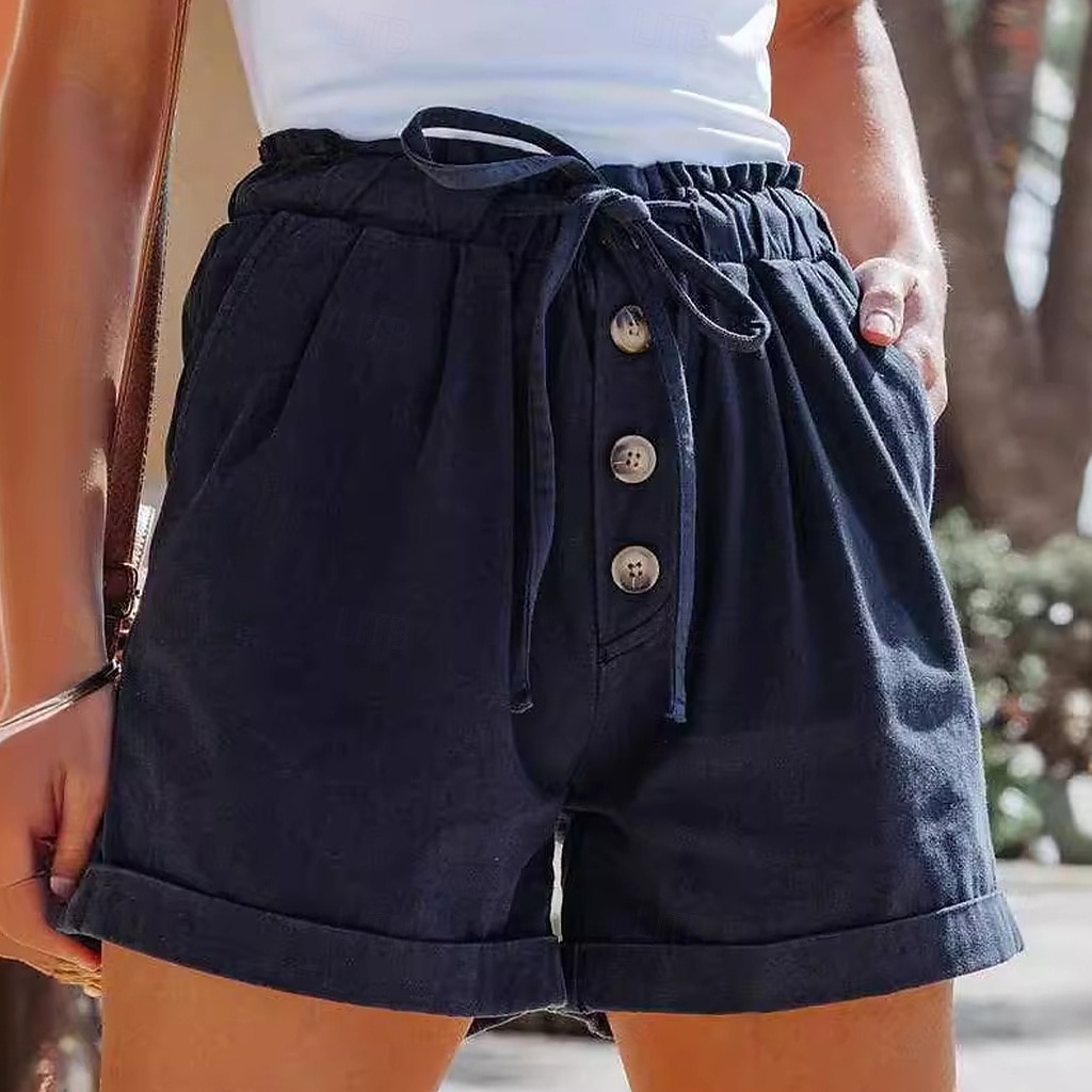 Women's Shorts Summer Shorts Beach Shorts Vacation Fashion Casual Daily Short High Waist Solid Color Plain Drawstring Pocket Elastic Waist Comfort Quick Dry Soft Stretchy Streetwear Beach Holiday 2026 - $24.99 –P1