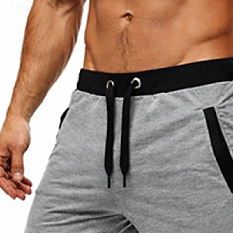 Pánské Aktivní šortky Capri kalhoty Tepláky Kraťasy Šňůrky Elastický pas Jednoduchý Bez vzoru Pohodlné Délka kolen Denní Venkovní Streetwear Sportovní Šik ven Černá Světle šedá Elastické 2026 - $13.49 –P4