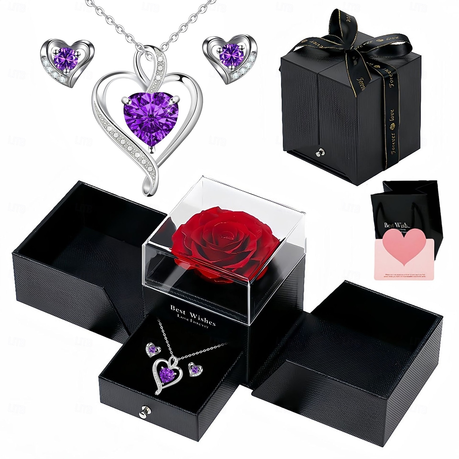 Preserved Flowers Gift for Mom from Son or Daughter, Incl 4 Rose and Heart Necklace, Ideal Gifts Birthday, Mother's Day, Valentine's Day, Christmas for Grandma for Her, Women, Wife 2026 - $19.49 –P1