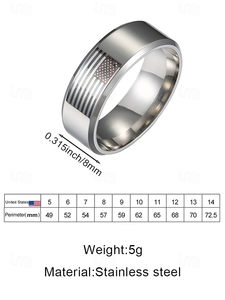 United States 250th Anniversary Men's Stainless Steel American Flag Ring, Gold & Silver Patriotic Band, Classic Minimalist Style, Men's Fashion Jewelry for USA & Independence Day 2026 - $7.99 –P8