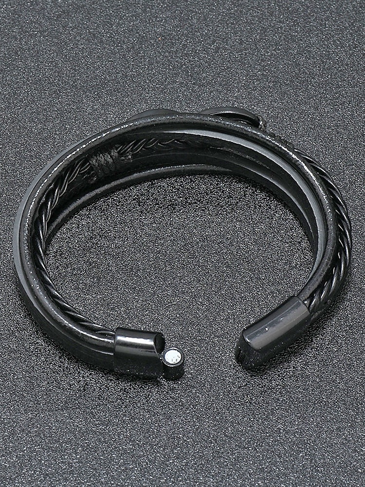 Мужской браслет в виде знака бесконечности из искусственной кожи и сплава, многослойная плетеная конструкция, винтажный стиль, различные цветовые варианты, идеально подходит для отдыха и повседневной носки. 2026 - $7.99 –P10