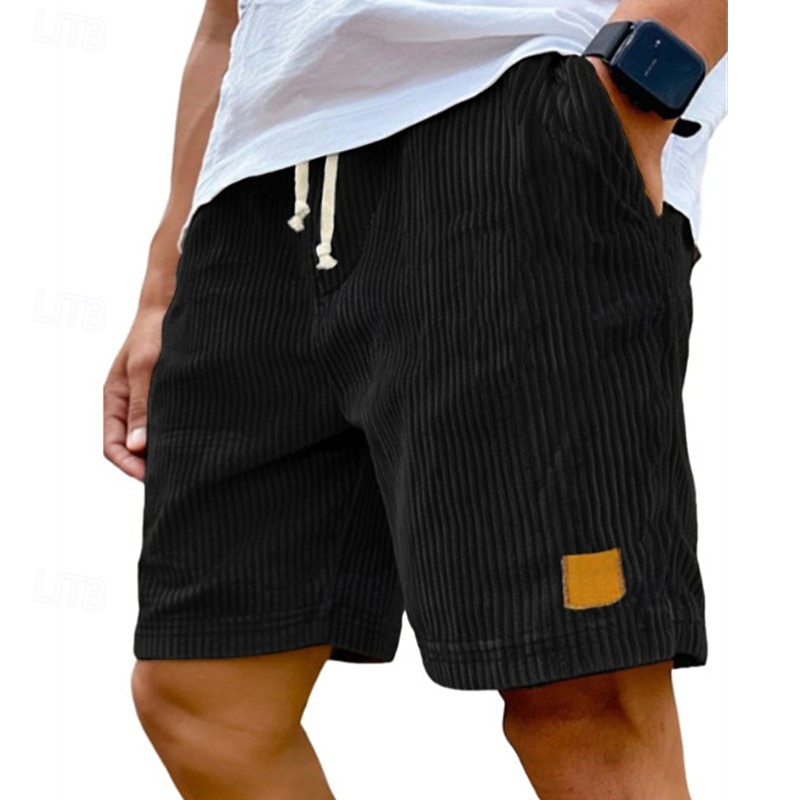 Per uomo Pantaloncini Estivi Pantaloncini casual Pantaloncini di velluto a coste Tasca Coulisse Elastico in vita Semplice Comodità Traspirante Corto All'aperto Vacanza Canotta sportiva Casual Nero del 2026 a $20.99 –P1