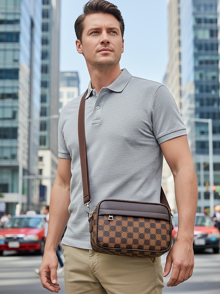 férfi műbőr crossbody táska – több színben, sokoldalú pántokkal, stílusos és tartós mindennapi viseletre, munkába és utazásra egyaránt 2026 - $14.99 –P2