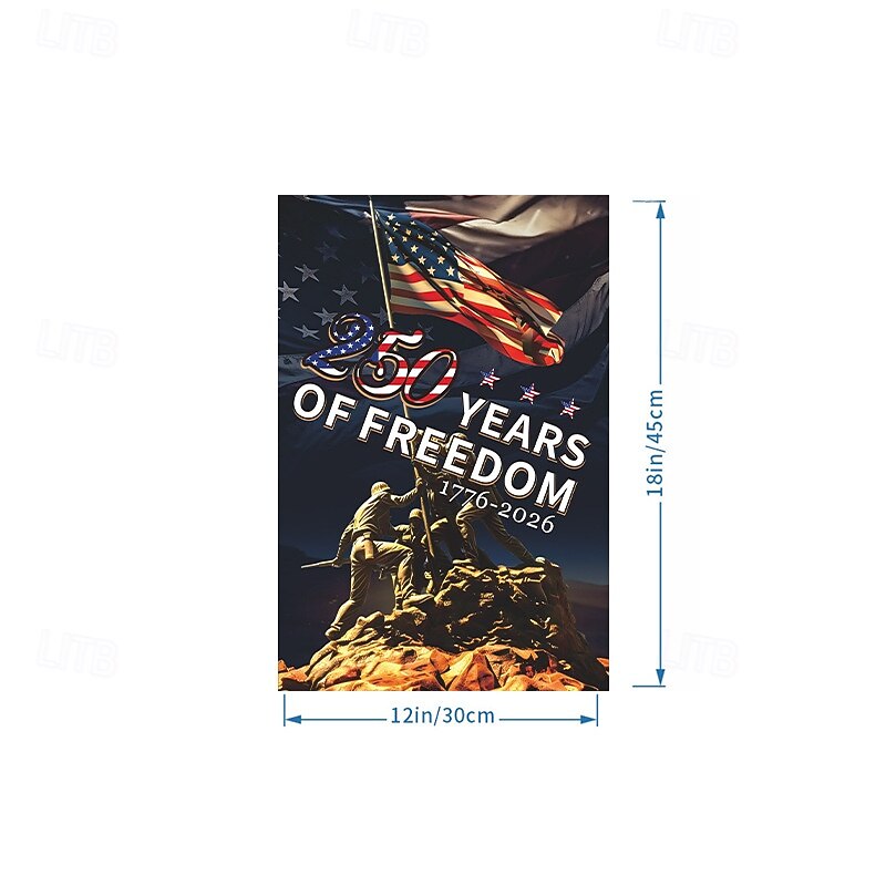 Commémorant le 250e anniversaire des États-Unis, drapeau de jardin décoratif, drapeau suspendu, drapeau de décoration de cour, drapeau en imitation chanvre de 2026 ? $12.99 –P2