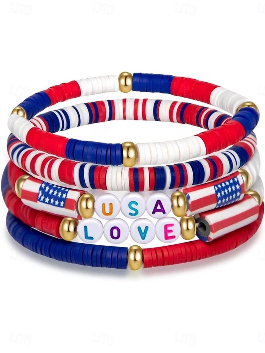 Multi capa Lujoso Forma de Alfabeto Moda Personalizado Cerámica Pulsera pulsera Rojo Para Diario Regalo Festivos 2026 - $11.49 –P1