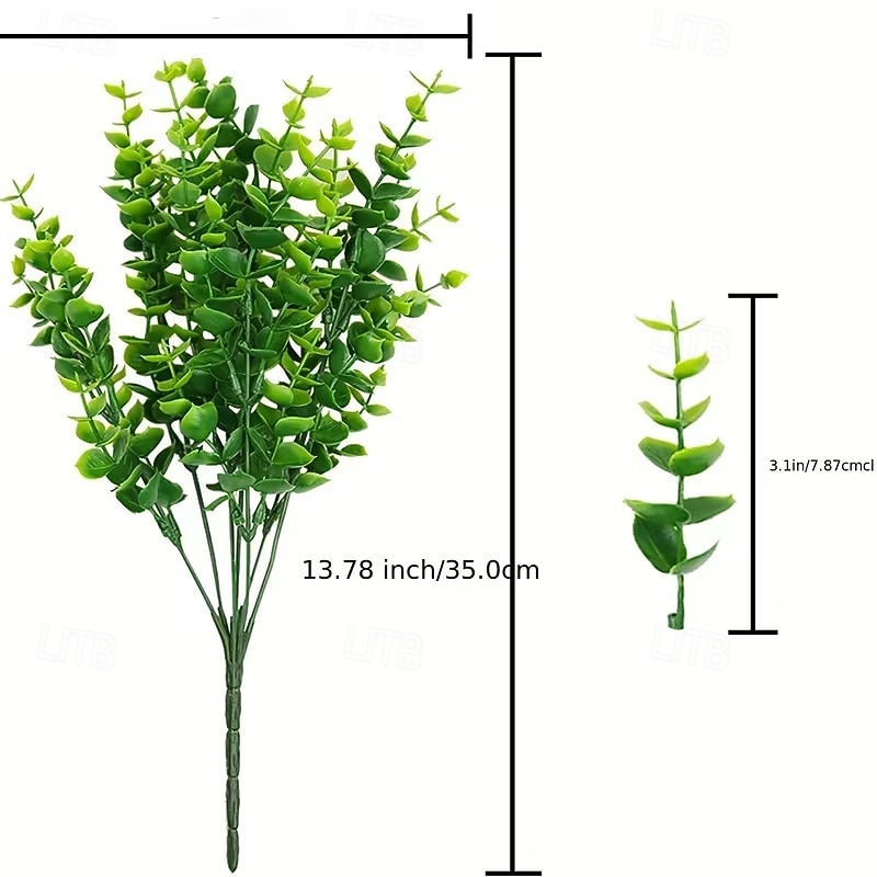 20pcs Greenery Artificial Plants Outdoors, Eucalyptus Stems UV Resistant Fake Foliage Plants Faux Boxwood Shrubs Indoor Decorations Artificial Flowers for Garden Pot Porch Fence Hanging Planter 2026 - $21.99 –P8