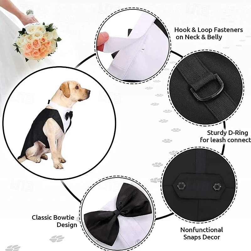 Esmoquin clásico con pajarita para perro grande 2026 - $28.99 –P1