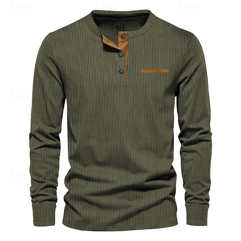 Per uomo Maglietta Manica Lunga Henley Estate Primavera Autunno Semplice Moderno Casual Confortevole Bottoni Base Casuale Casa Streetwear Nero Vino Grigio chiaro Maglietta Top per Uomo del 2026 a $27.99 –P2