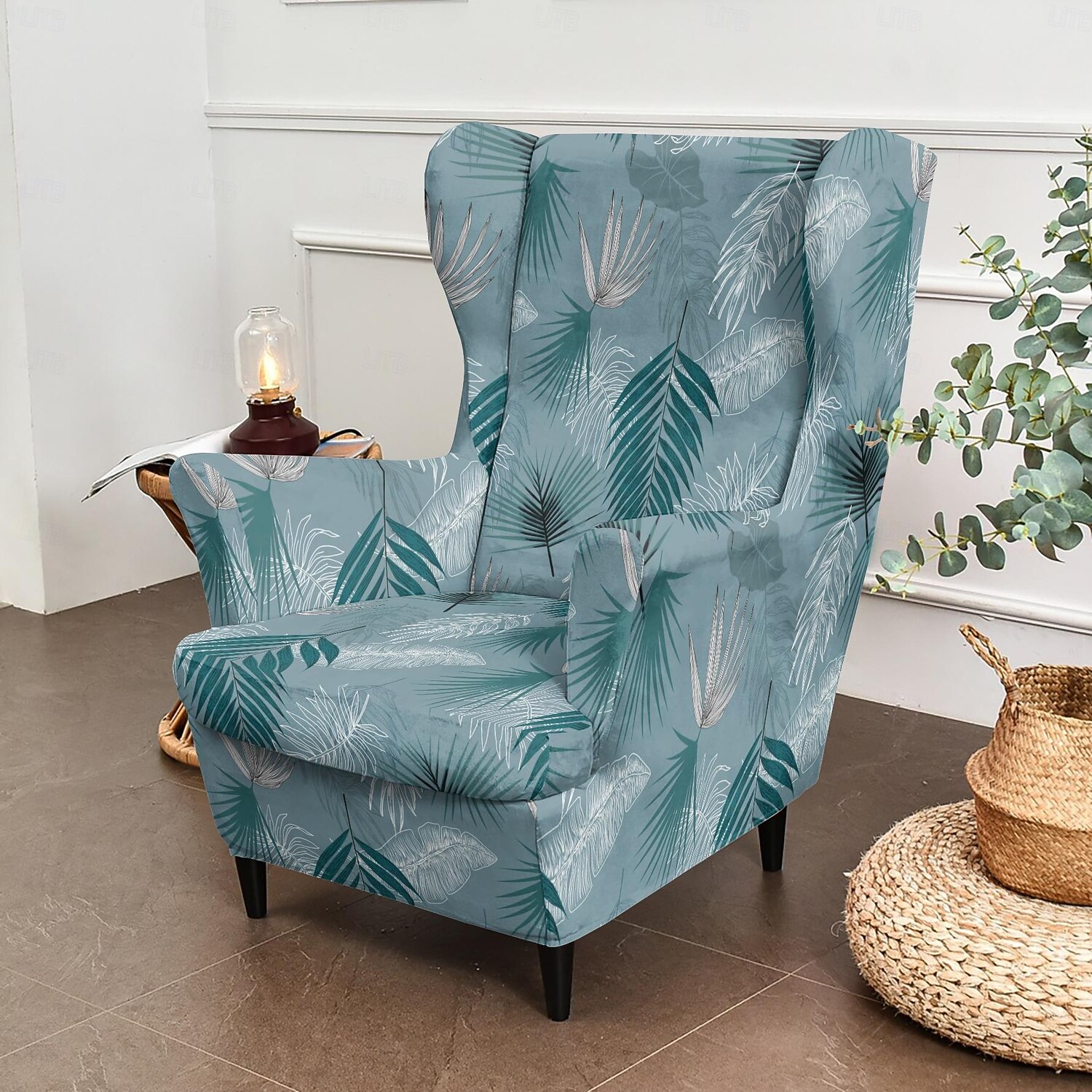Wingback Chair Cover Floral Striped Geometric Printed Polyester Slipcover Full Cover Modern Foldable Fashion Korean Style Chair Protector Seat Cover Armchair Cover 2026 - $46.99 –P6