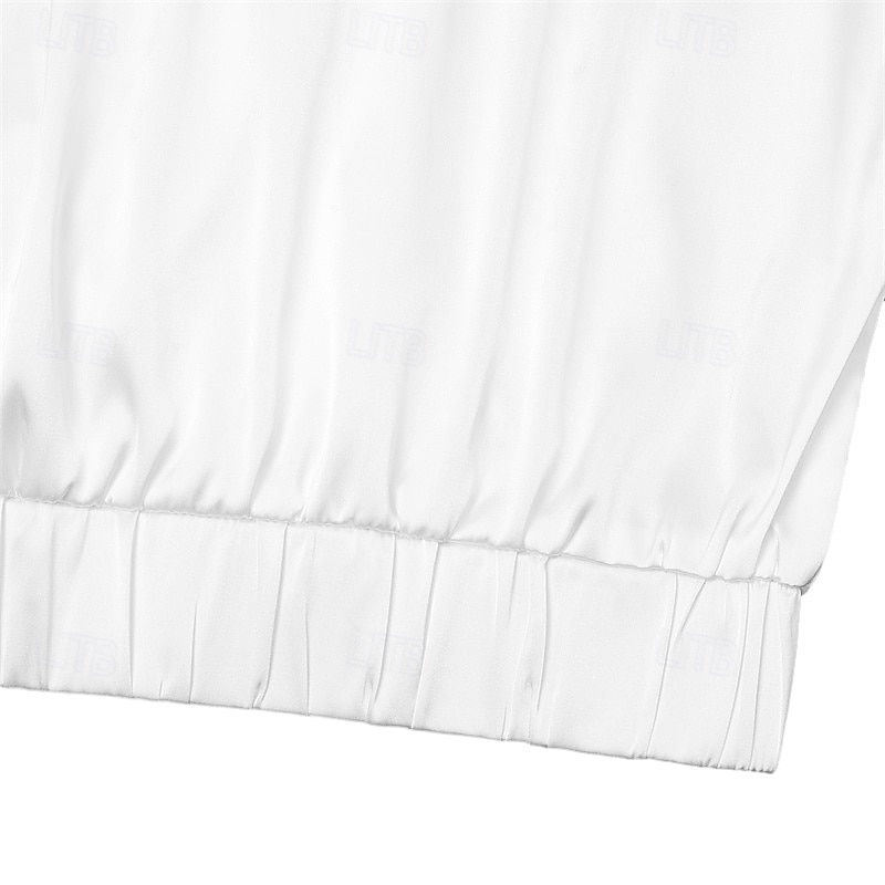 Voor heren Overhemd Zijdeachtig Satijnen overhemd Normaal shirt Galashirt Effen Formeel Bruiloft Zwart Wit Lange mouw Sjaalkraag Alle seizoenen Kleding 2026 - $25.99 –P9