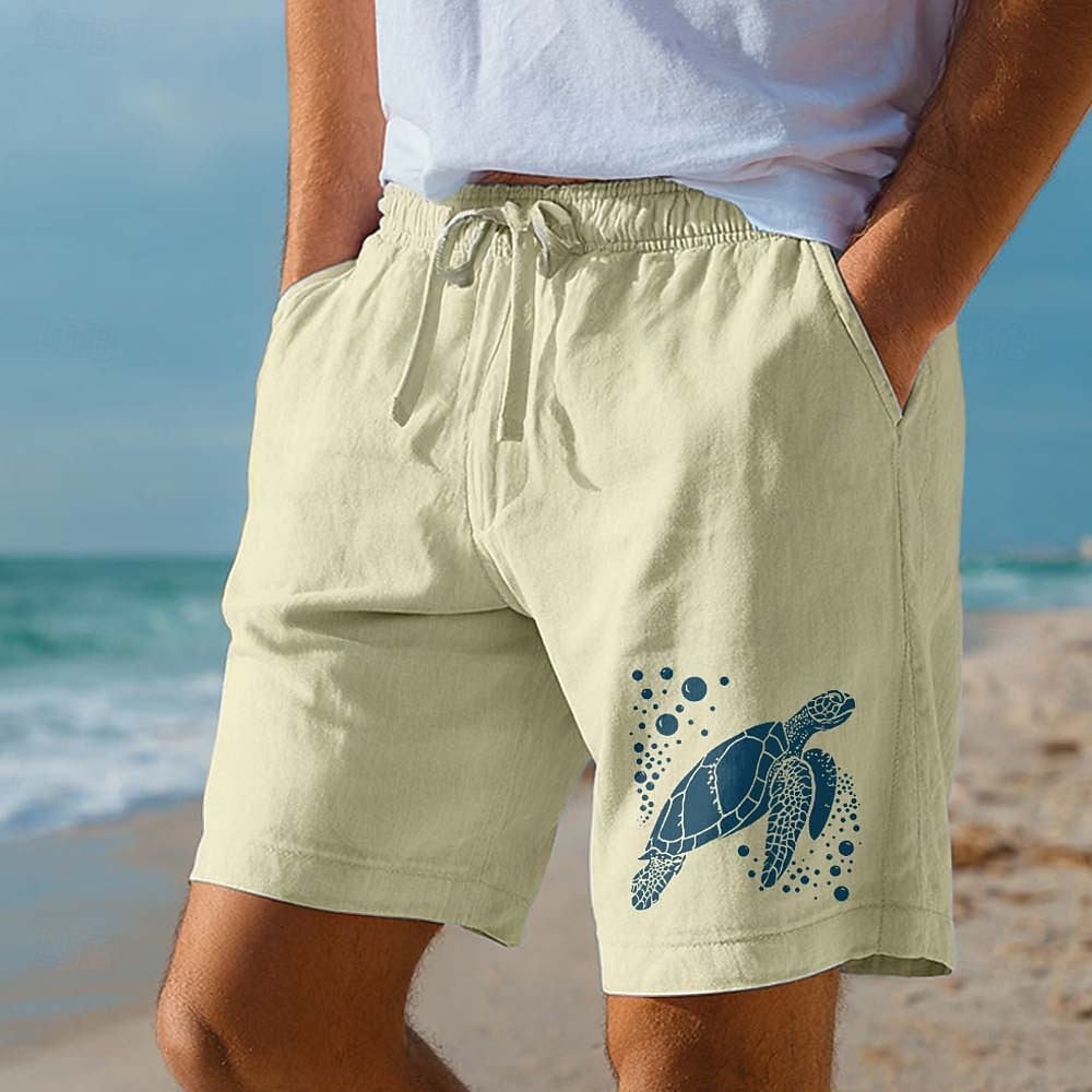 Hombre Tortuga Criaturas del mar Pantalón corto Pantalones cortos de playa Pantalones cortos de algodón Media cintura Hawaiano Casual Diario Playa Festivos Bolsillos laterales Cintura elástica con 2026 - $25.99 –P2