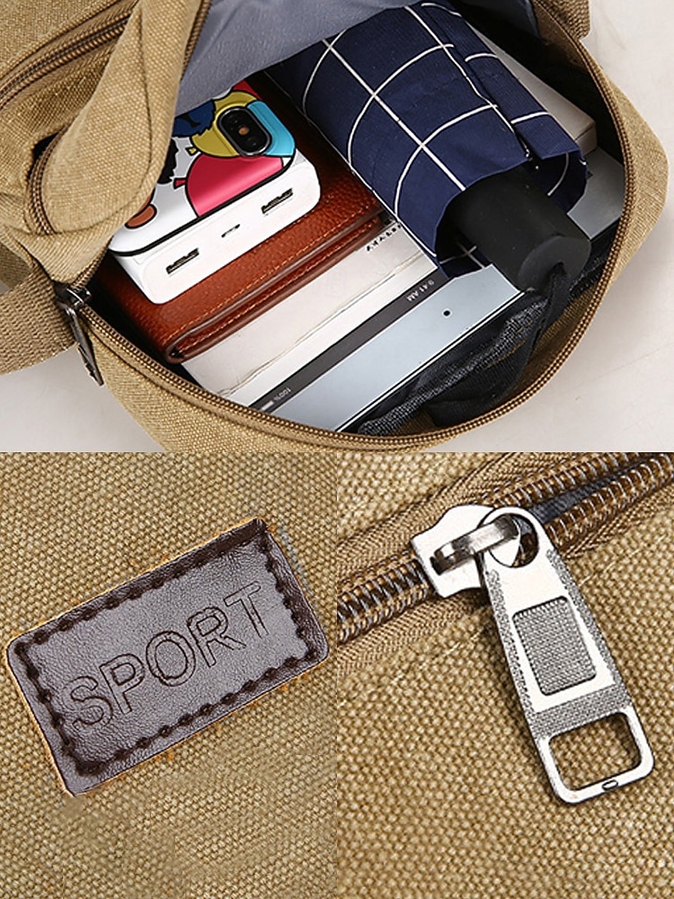 Bolso bandolera de lona para hombre, varios colores, material duradero, ideal para salidas informales, viajes y uso diario. 2026 - $11.99 –P7