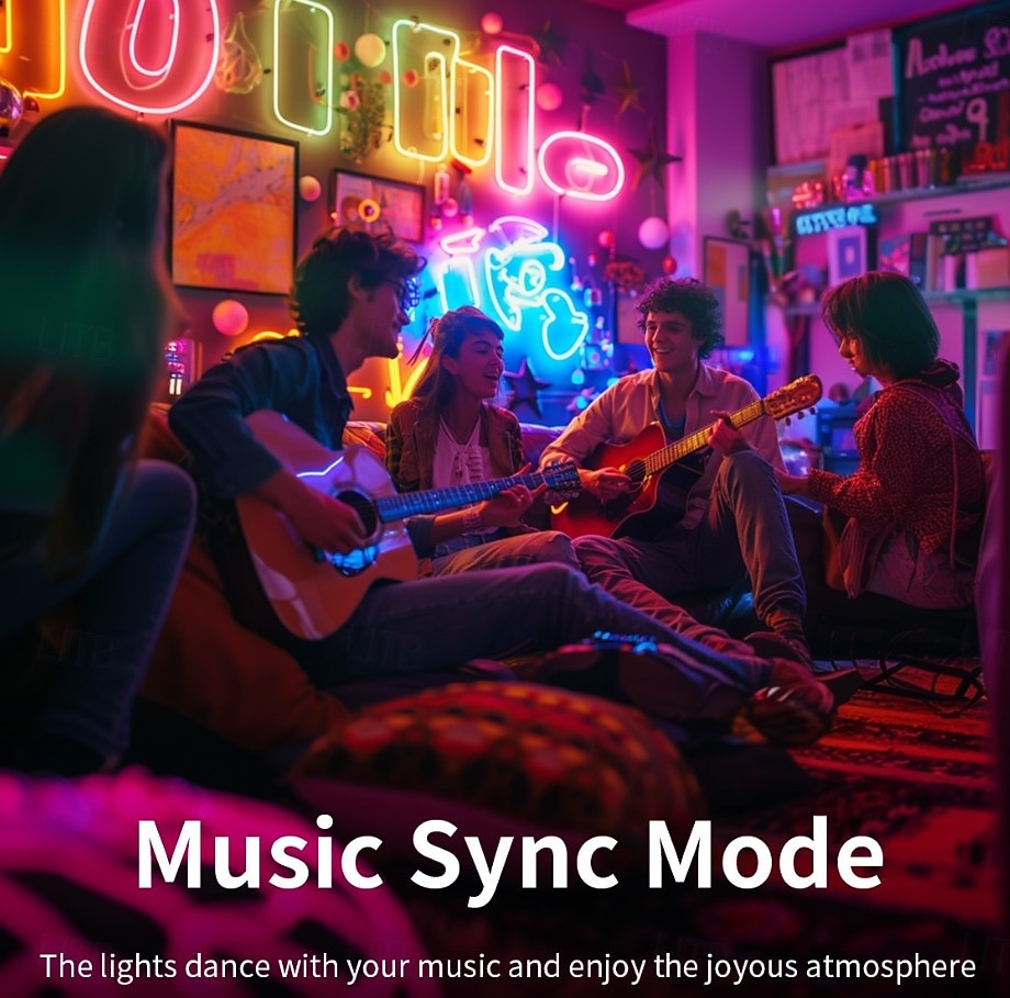 Lumières néon LED RGB+IC, lumières LED avec télécommande &Contrôle via application, étanche IP65, compatible avec une utilisation extérieure, synchronisation musicale, design personnalisable, ruban de 2026 ? $64.99 –P9