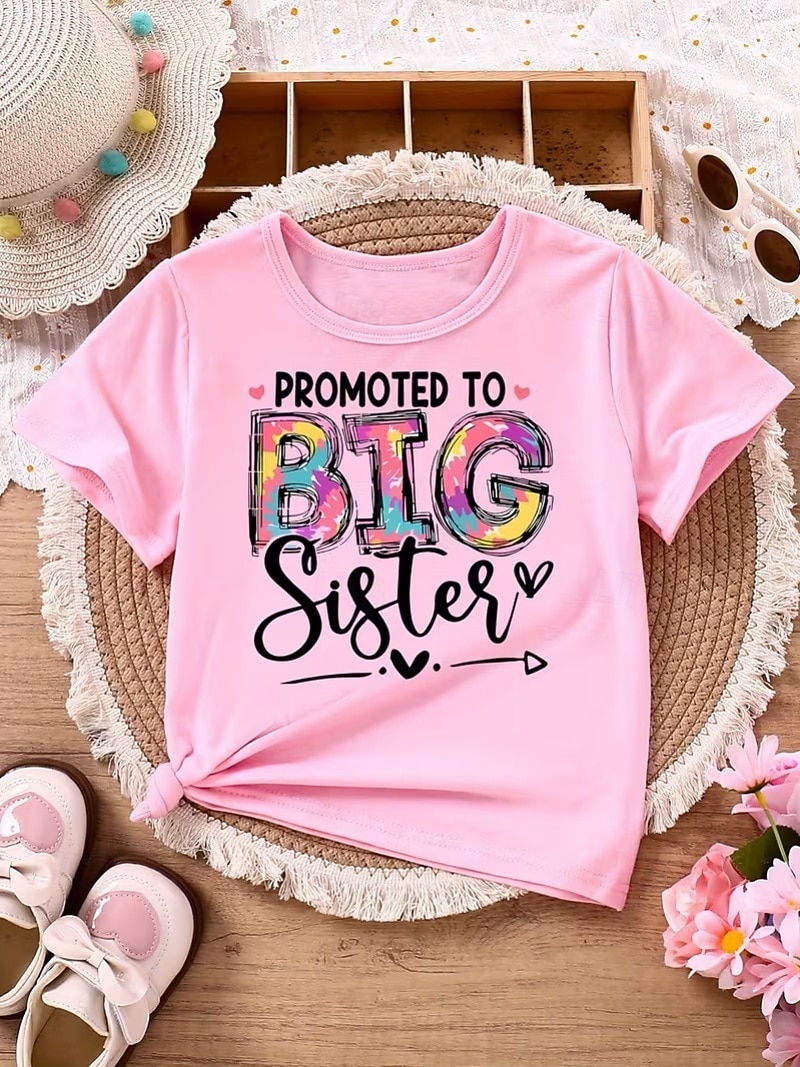 Girls' 3D Graphic Letter T shirt Tee Short Sleeve 3D Print Summer Spring Sports Fashion Streetwear Kids 4-12 Years Crew Neck Casual Daily Outdoor Regular Fit 2026 - $16.99 –P1