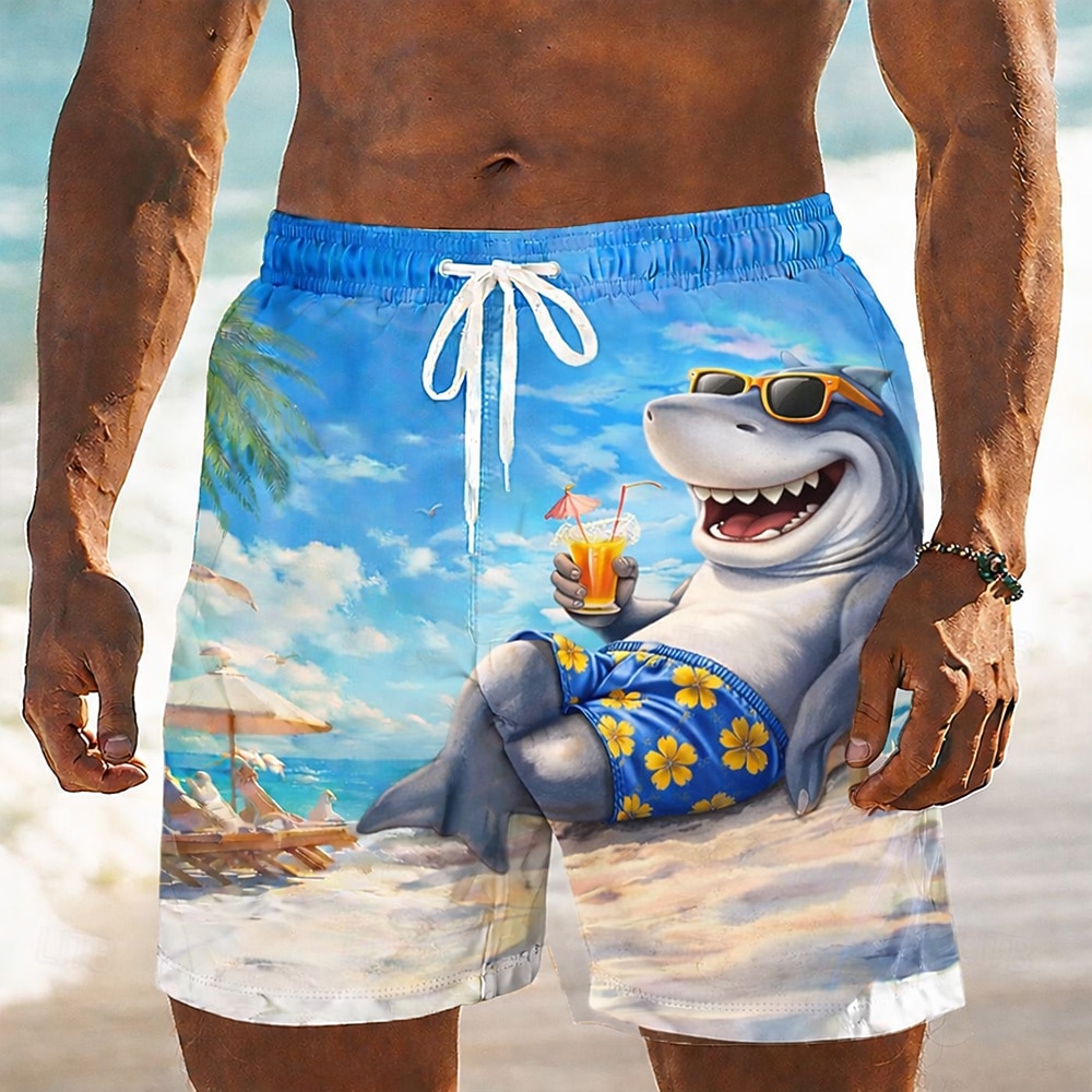 Homme Dessin animé Hippopotame Tortue de mer Maillots de bain Shorts de bain Shorts de Surf Taille Moyenne Drôle Hawaïen Vacances à la Plage Poches Latérales doublure en maille Taille élastique avec de 2026 ? $20.99 –P1