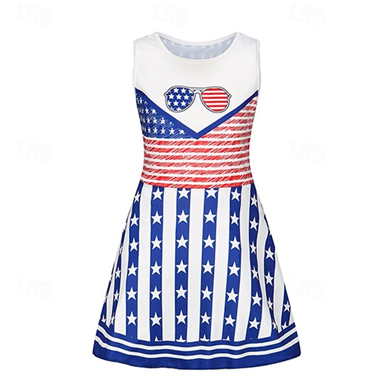 abiti da cheerleader cosplay bambini ragazze Halloween carnevale giorno dell'indipendenza / quattro luglio festa spettacolo mascherata travestimento del 2026 a $29.99 –P2