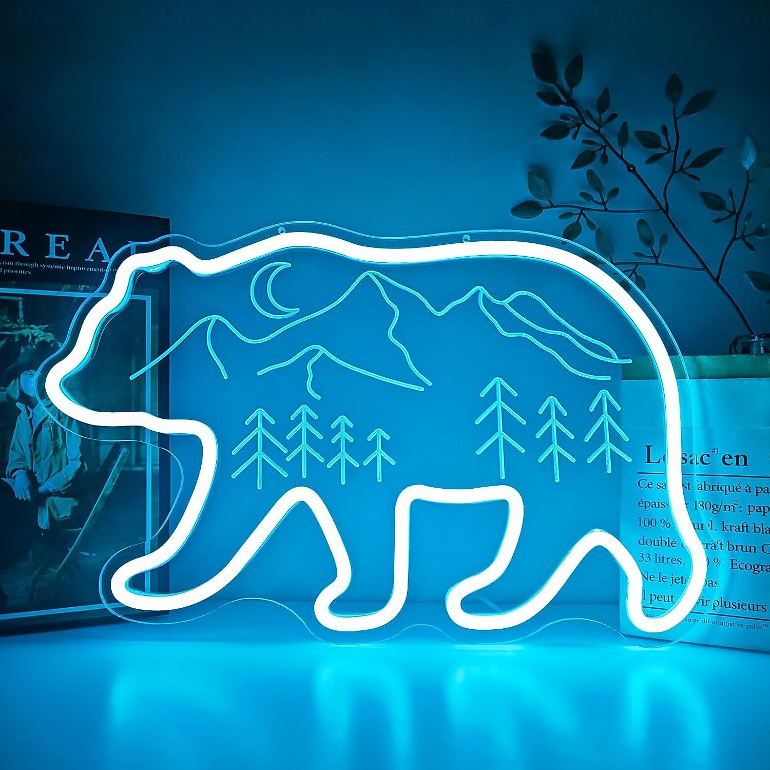 Neonový nápis se zvířaty, stmívatelné neonové nástěnné světlo napájené z USB do ložnice, obývacího pokoje, herny, dětského pokoje, pánské jeskyně, roztomilá liška kapybara koala neonová dekorace, 2026 - $35.99 –P2