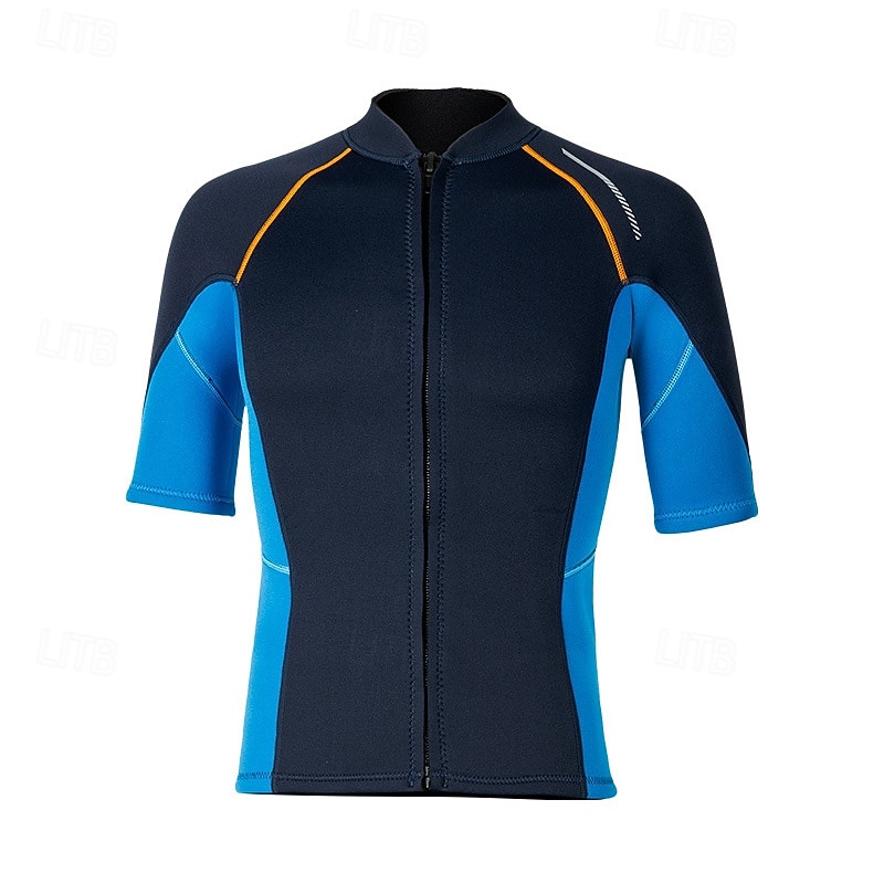 Pánské Střední 1,5mm neoprenový vrchní díl neoprenového obleku Termo overal na celé tělo Vrchní díl potápěčského obleku Blokování barev Termální Zahuštěný UV ochrana Krátký rukáv Plavky Vrchní část 2026 - $36.99 –P1