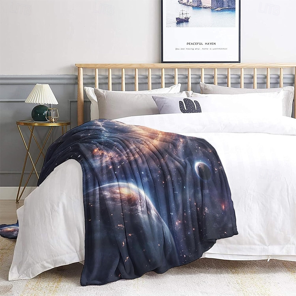 Плед с изображением Солнечной системы, космических планет, Юпитера, Сатурна, Урана и Нептуна, мягкий флисовый плед для детской спальни, образовательный, научный декор. 2026 - $24.99 –P6