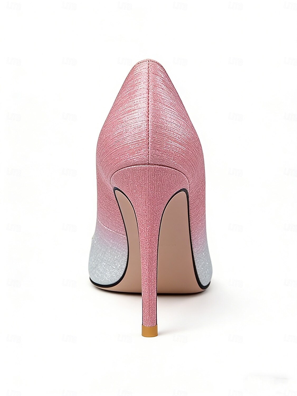 rosa de mujer &Tacones de aguja con punta puntiaguda y brillo plateado, elegantes zapatos de vestir con bloques de color para damas de honor en bodas en la ciudad. 2026 - $59.99 –P6